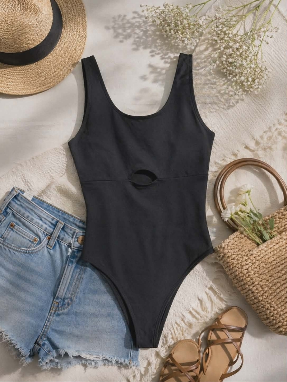 Abercrombie & Fitch Women's Soft Collection Black Bodysuit. Size XL